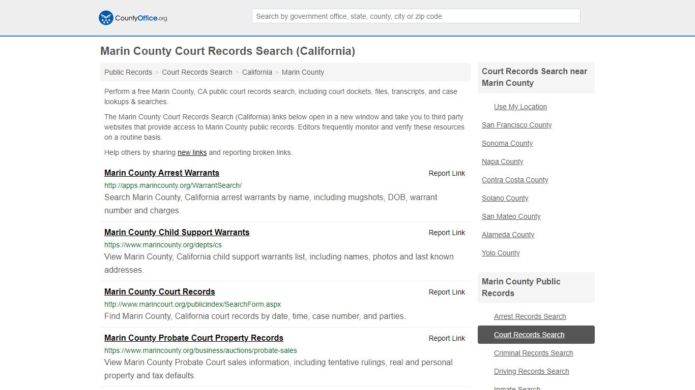 Court Records Search - Marin County, CA (Adoptions ...